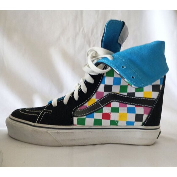 Vans SK8-Hi Checkerboard Sneakers Women’s Size 5 Canvas Super High Top - Picture 10 of 11